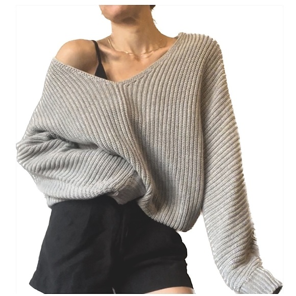 Pull&Bear Sweaters - Pull&Bear Dolman Knitted Sweater | Gray | S